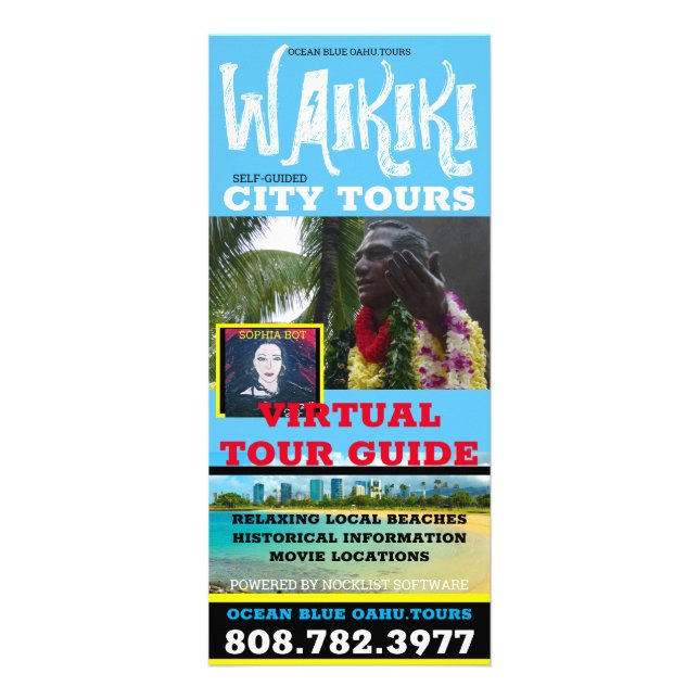 WAIKIKI VIRTUAL CITY TOURS RACK CARD (Back)