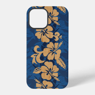 Waikoloa Faux Wood Hawaiian Hibiscus Floral Denim iPhone 12 Pro Case