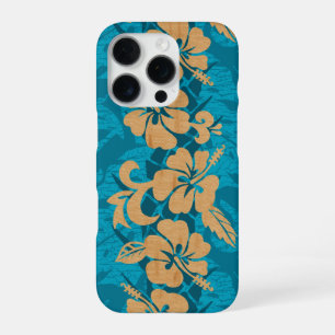 Waikoloa Faux Wood Hawaiian Hibiscus Floral iPhone 16 Pro Case