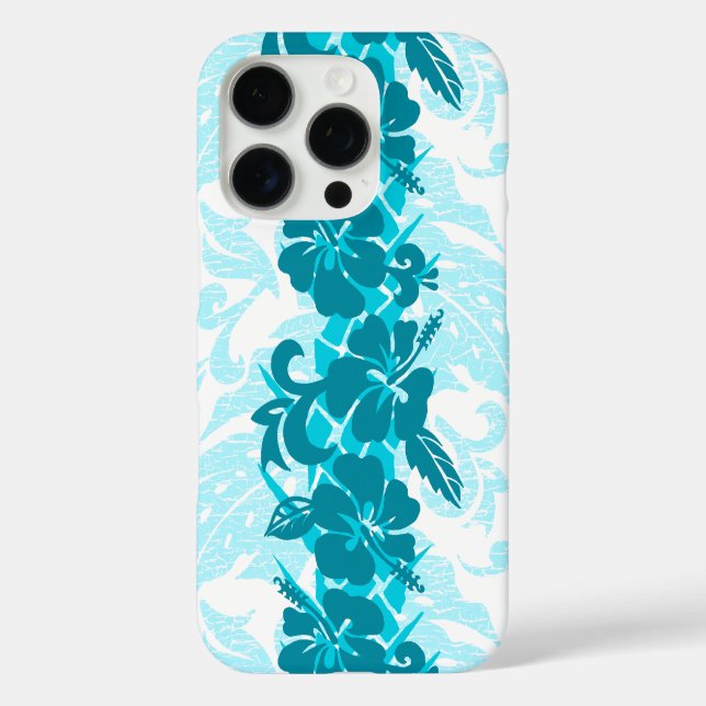 Waikoloa Hawaiian Hibiscus Floral Teal Case-Mate iPhone Case (Back)