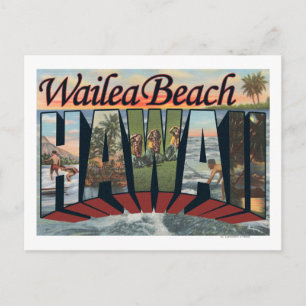 Wailea Beach, Hawaii - Large Letter Scenes Postcard