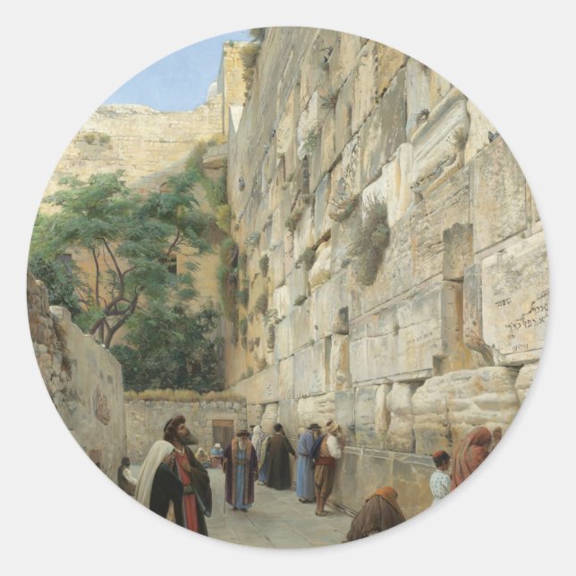 Wailing Wall by Gustav Bauernfeind Classic Round Sticker (Front)