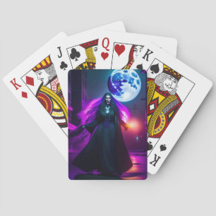 wailing woman playing cards