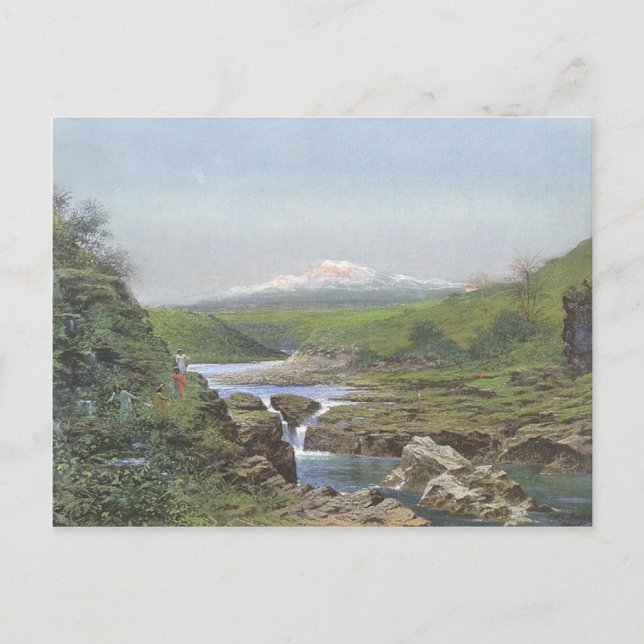 'Wailuku Falls, Hilo' - Jules Tavernier Postcard (Front)