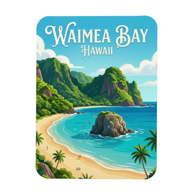 Waimea Bay USA Magnet (Vertical)