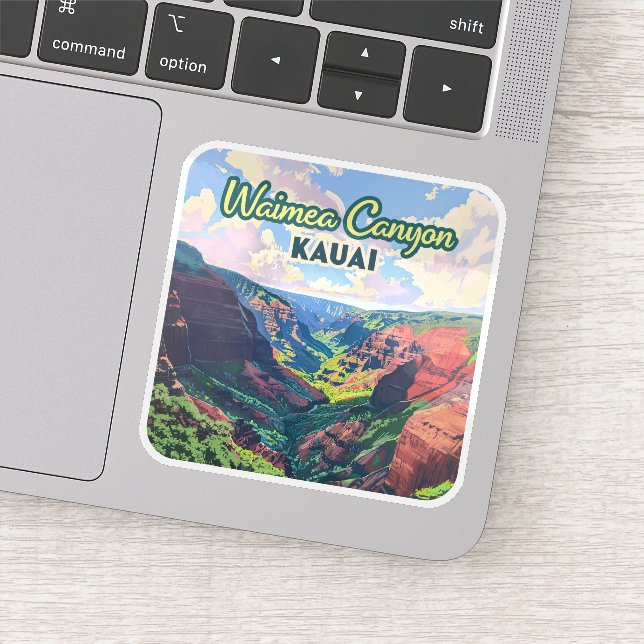 Waimea Canyon Kauai Hawaii Landscape Retro (Detail)