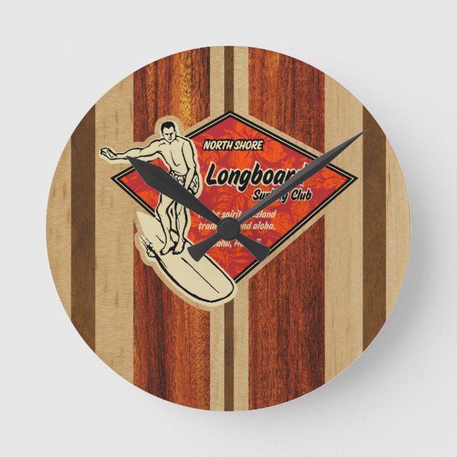 Waimea Surfboard Hawaiian Horloge murale (Recto)