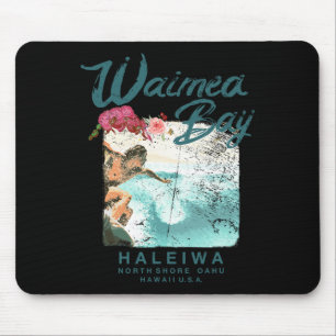 Waimea Y Hawaii Vintage Hawaiian Surf Mouse Pad