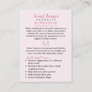 Waist Trainer Benefits FAQ Tonal Pink Business Card