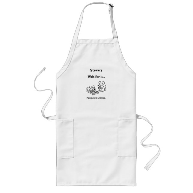 Wait for it, funny mice long apron (Front)