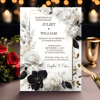 Wait Formal Simple Classic Elegant Blank Wedding Invitation