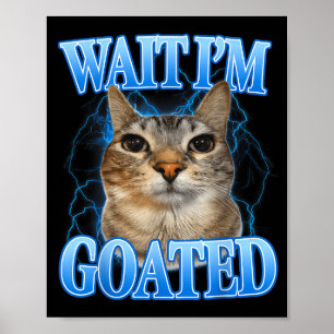 Wait goated cat silly funny cat meme men women kid poster