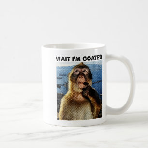 Wait I'm Goated Y2k Funny Thinking Monkey Meme Bra Coffee Mug