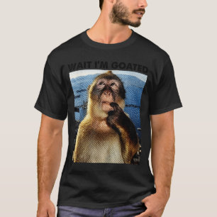 Wait I'm Goated Y2k Funny Thinking Monkey Meme Bra T-Shirt
