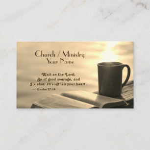 Wait on the Lord, Inspirational Bible Verse Business Card