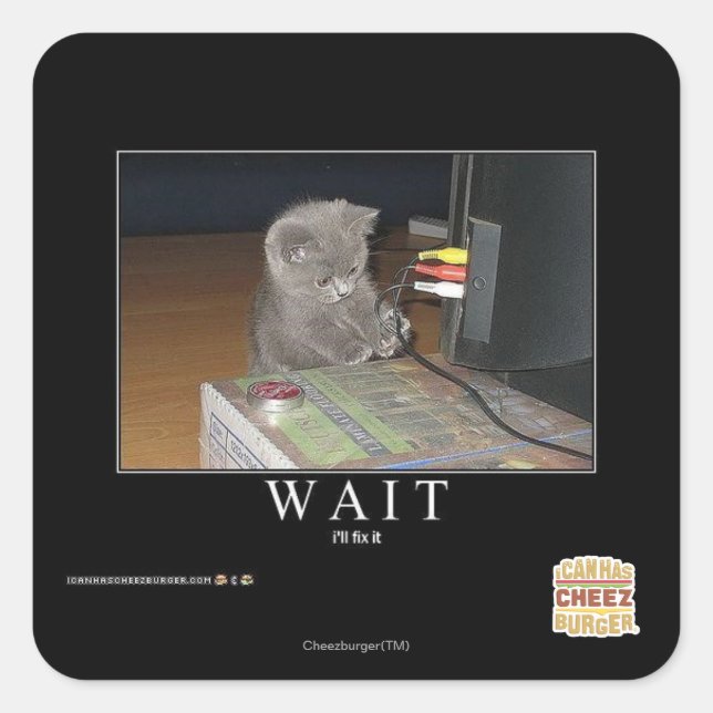 Wait Square Sticker (Front)