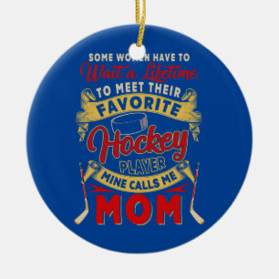 Wait To Meet Favourite Hockey Player Funny Mine Ceramic Ornament