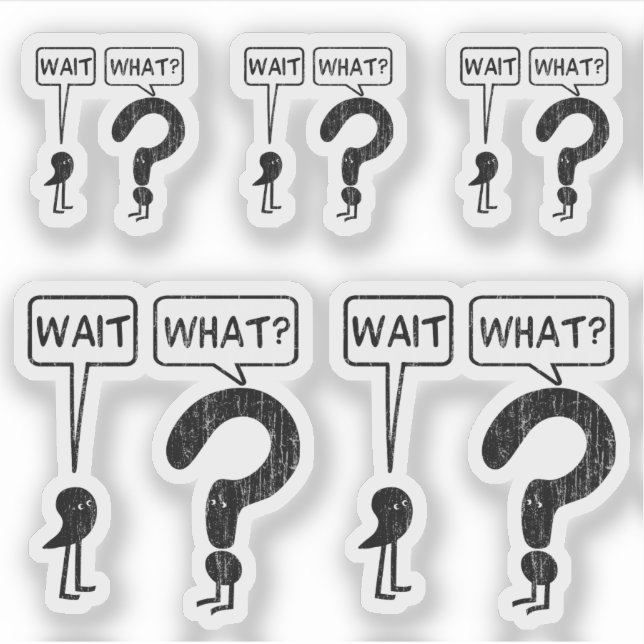 Wait What Grammar Cartoon 5 Funny Contour Cut (Front)