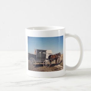 Waiting Amish Horse and Buggy Coffee Mug