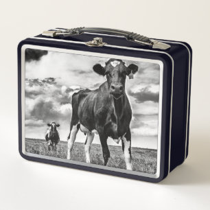 Waiting BW Crop Metal Lunch Box