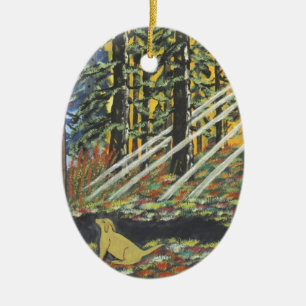Waiting Ceramic Ornament