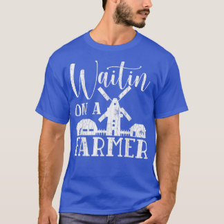 Waiting For A Farmer Funny Farming Tractor Animals T-Shirt
