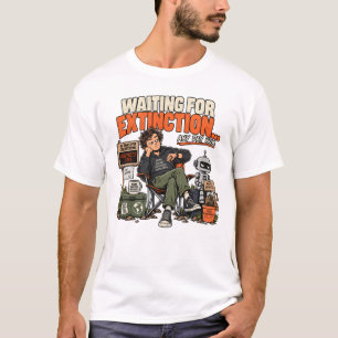 Waiting for AI Extinction funny design T-Shirt