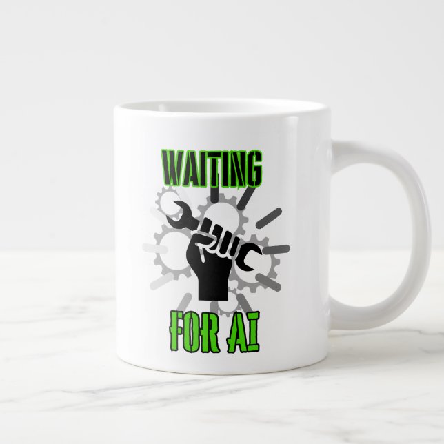 Waiting for AI.w Large Coffee Mug (Right)