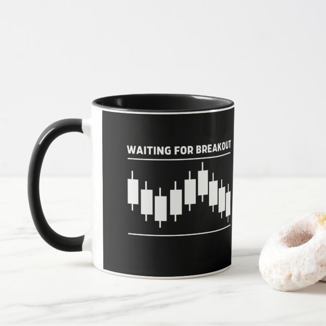 Waiting for Breakout - Trading Quote Mug (With Donut)