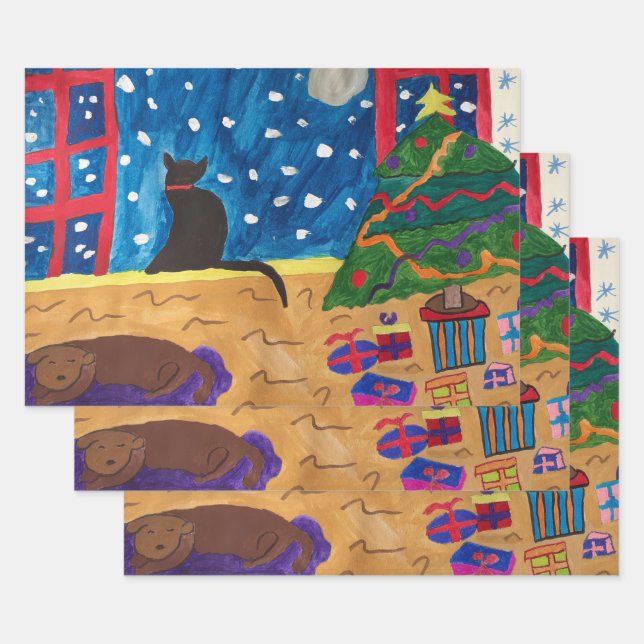 Waiting For Christmas Wrapping Paper Sheet (Set)