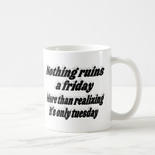 Waiting for Friday Funny quote black typography Coffee Mug