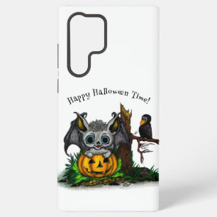 Waiting for Halloween , Cute Bat and Raven Samsung Galaxy Case