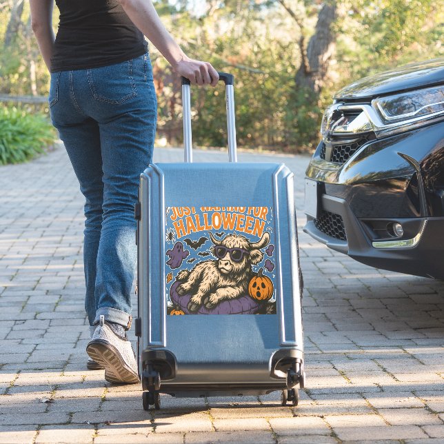 Waiting For Halloween Highland Cow (Suitcase Insitu)