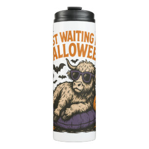 Waiting For Halloween Highland Cow Thermal Tumbler