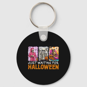 Waiting For Halloween Spooky Skeleton Jack O Keychain