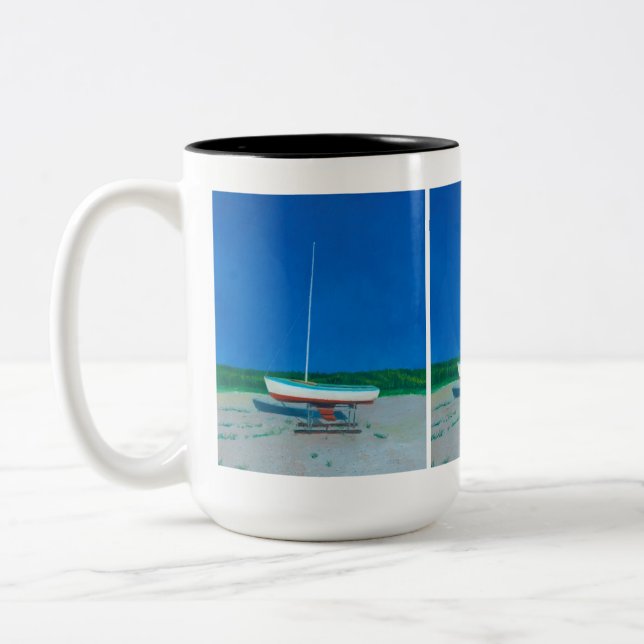 Waiting for Launch Two-Tone Coffee Mug (Left)