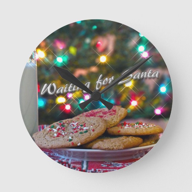 Waiting for Santa Round Clock (Front)