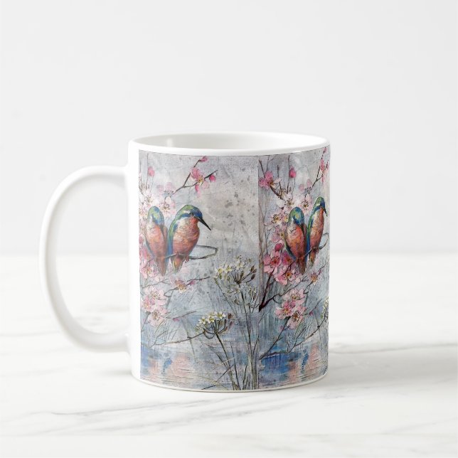 Waiting For Supper Kingfisher Bird   Coffee Mug (Left)