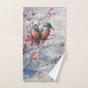 Waiting For Supper Kingfisher Bird   Hand Towel