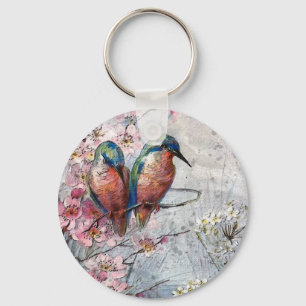Waiting For Supper Kingfisher Bird     Keychain