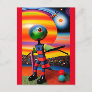 Waiting For the Balls to Drop Surrealism Postcard