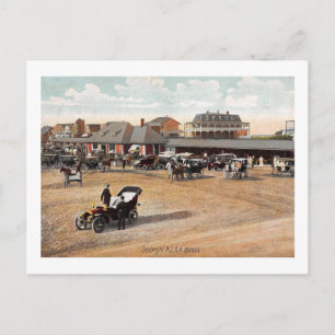 Waiting for the Train, Sea Bright, NJ 1907 Vintage Postcard