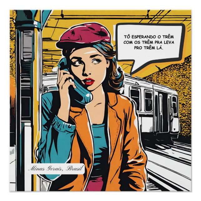 Waiting for Tram - Minas Gerais, Brazil Poster (Front)