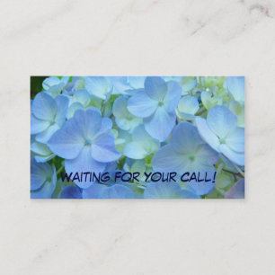 Waiting for Your Call Business Cards Blue Floral
