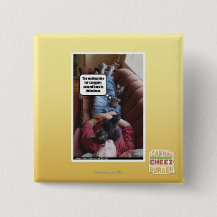 Waiting line for snuggles 2 inch square button