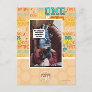 Waiting line for snuggles postcard