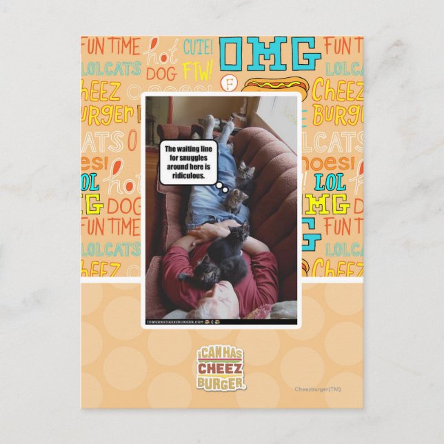 Waiting line for snuggles postcard (Front)