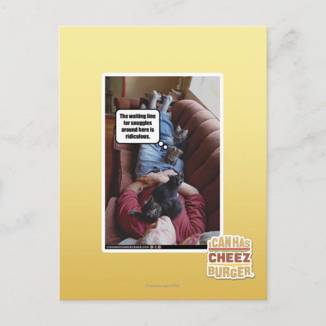 Waiting line for snuggles postcard (Front)