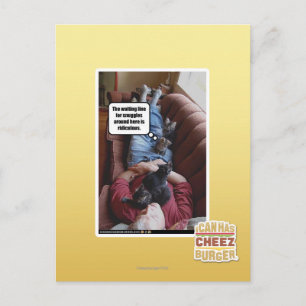 Waiting line for snuggles postcard