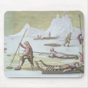 Waiting on the Ice, detail from Seal Hunting (colo Mouse Pad